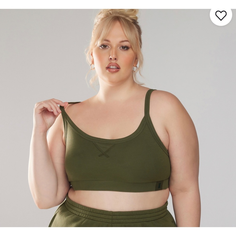 Savage X Fenty Olive Green Scoop Neck Sports Bra